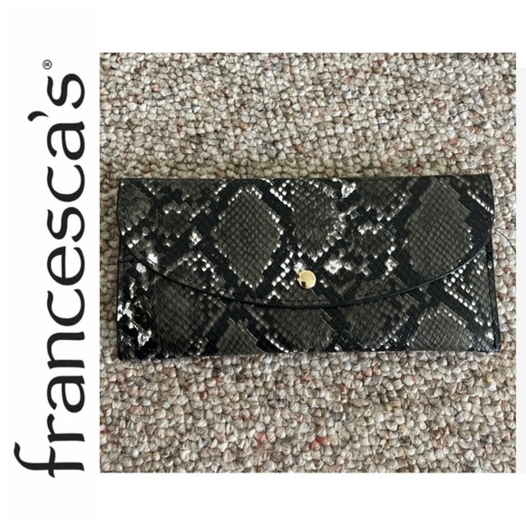 Francescas Victoria Rectangle Snake Print Wallet - Picture 1 of 7